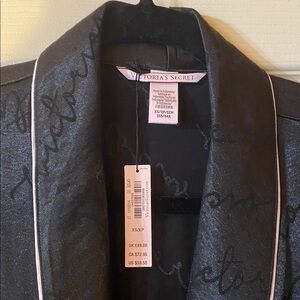 Victoria's Secret Black Jacket / Pajama top new with tags XS